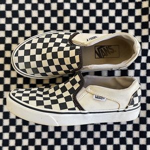 VANS CHECKERBOARD SLIP ON SNEAKERS